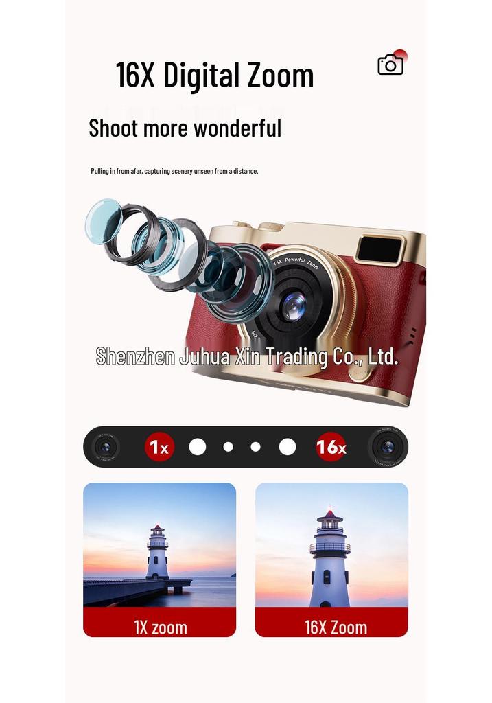 Retro Ultra-Clear Flip Screen CCD Card Camera for Students