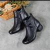 Bomullssko 2025 høst og vinter korte støvletter retro mor mykt skinn komfortable middelaldrende og eldre dansesko middels hæl fløyelsskinn w