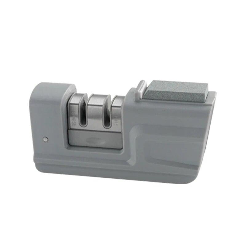 

Точилка для ножей, 3-ступенчатая точилка для ножей с точильным камнем, набор для заточки ножей 2 в 1, складная заточка для поварских ножей XXL серый