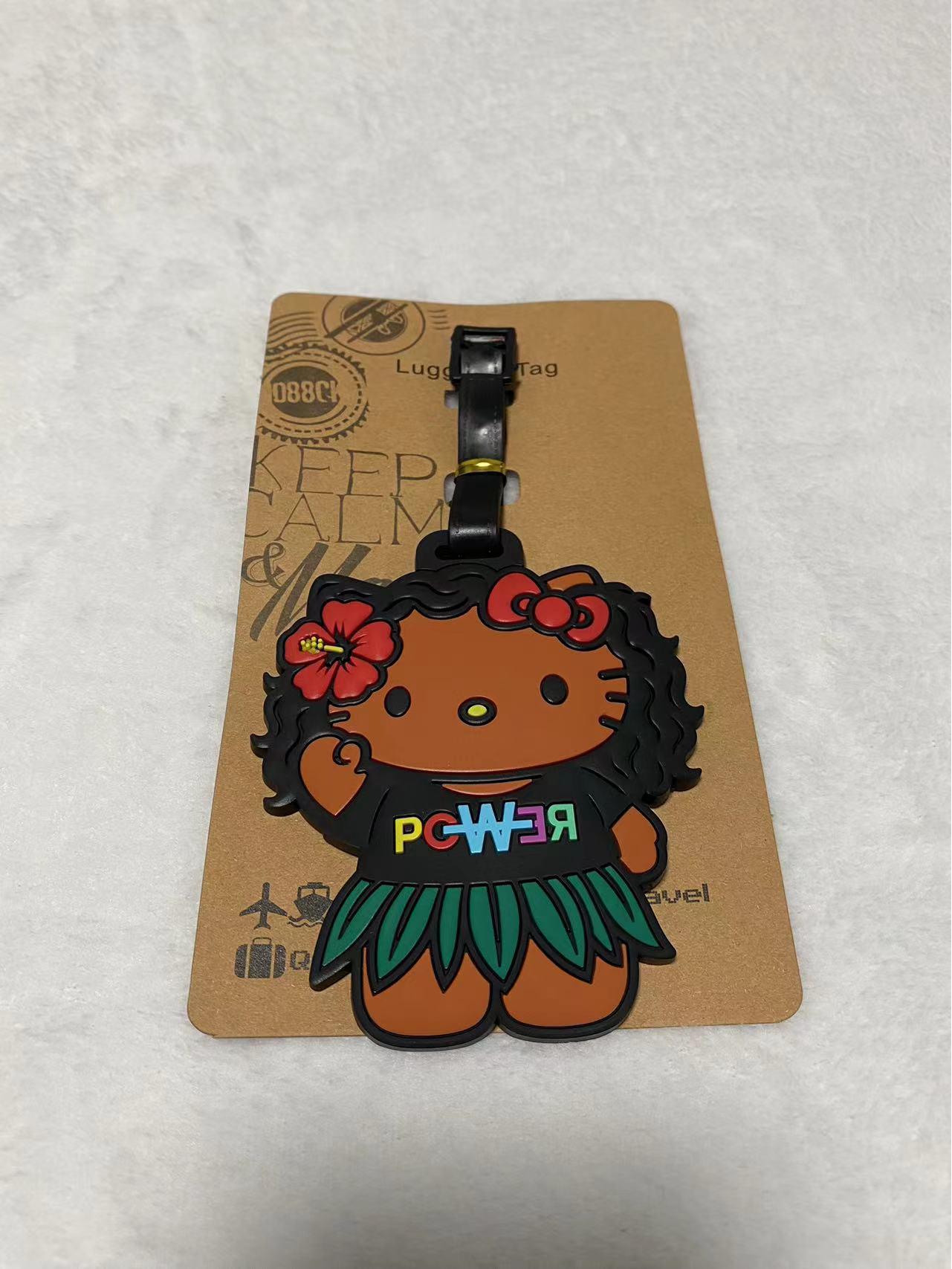 Очаровательная Мультяшная Черная Кожаная Бирка для Багажа и Подвеска KT Cat