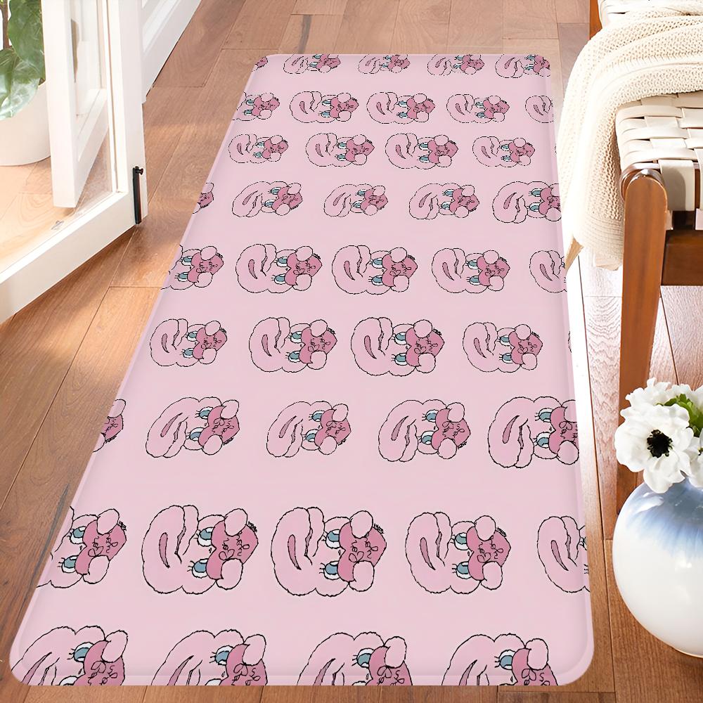 Esther Bunny Long Game Hallway Carpet INS Style Soft Bedroom Floor House Laundry Room Mat Anti-skid Bedside Area Rugs