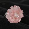 Reusable Napkin Holders 6Pcs Pink Flower Rings, Acrylic Holders, Elastic Rings Elegant Dinner for Wedding Bridal Shower Hotel Banquet Table