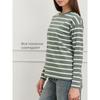 T-shirt da donna a maniche lunghe minimalista, tessuto morbido di alta qualità, silhouette ampia e squadrata per il comfort di tutto il giorno