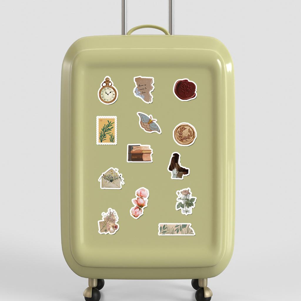 100 Retro Style Retro Stamps Graffiti Stickers Children's Stickers Water Cup Computer Waterproof Decorative Stickers