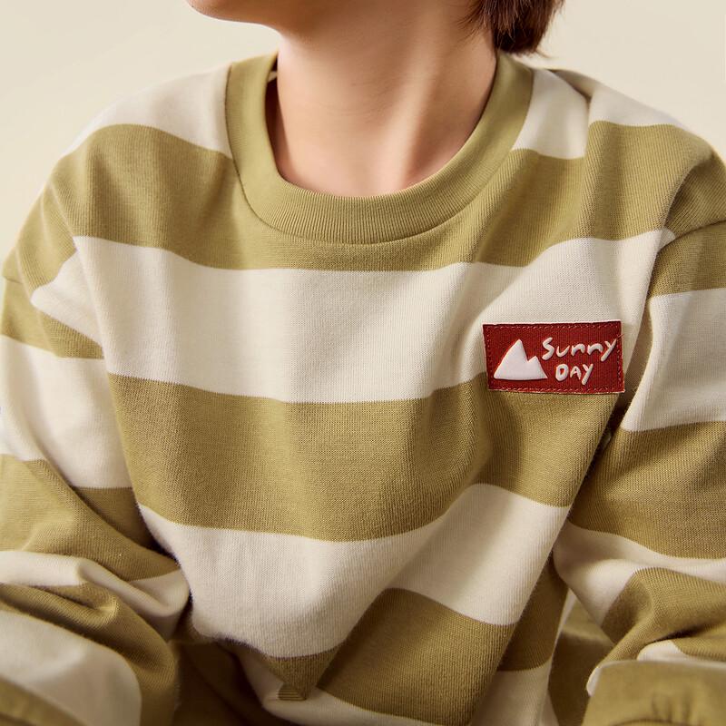 Mini Balabala Boys' Striped Long Sleeve Cotton T-Shirt
