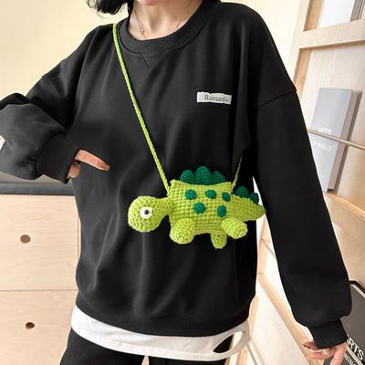 CrossBody Bag Dinosaur Shoulder Purses, Crochet Bags for Women - Knit Bag for Girl Women
