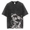 Neues Jujutsu Kaisen Anime Gojo Satoru Hochwertiges T-Shirt Herren und Damen Baumwolle Vintage Gewaschener Print Streetwear Fitnesskleidung