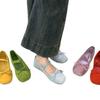 French Flat Bottom Square Head Bow Dopamine Flat Bottom Mary Jane Not Tired Feet Soft Bottom Suede Ballet Single Shoes Women