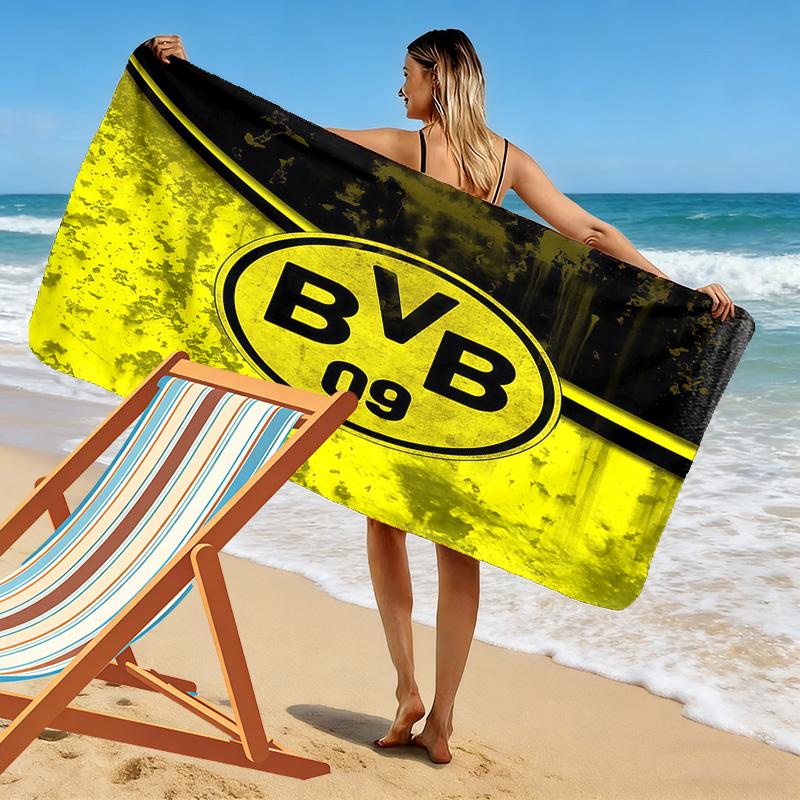 Borussia Dortmund Print Beach Towel, Large Soft Quick Dry Towel for Beach Camping Swimming