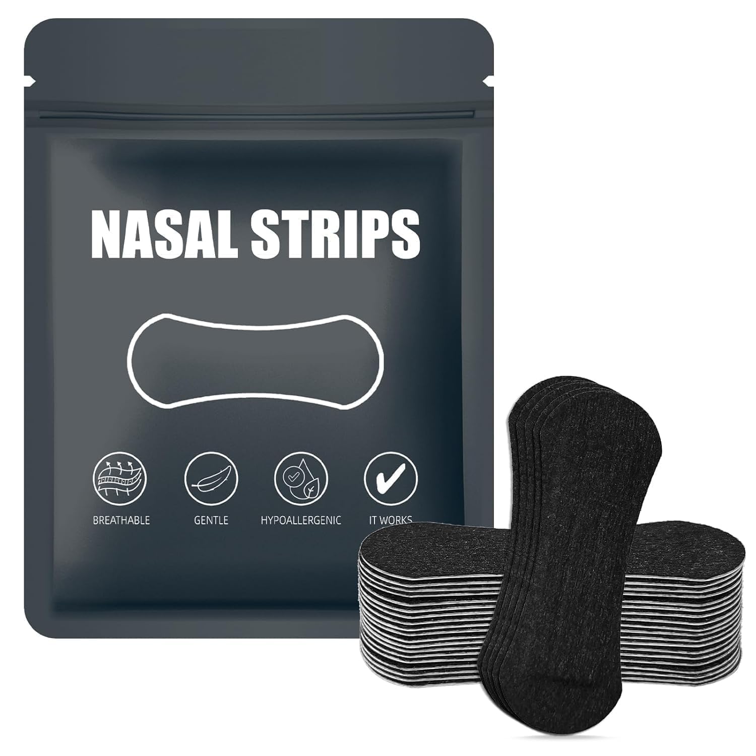 

30/60/90/150 Pieces,Anti Snoring Nose Strips for Breathing Correction Physical Expansion Breathable Nasal Patch Nasal Strips
