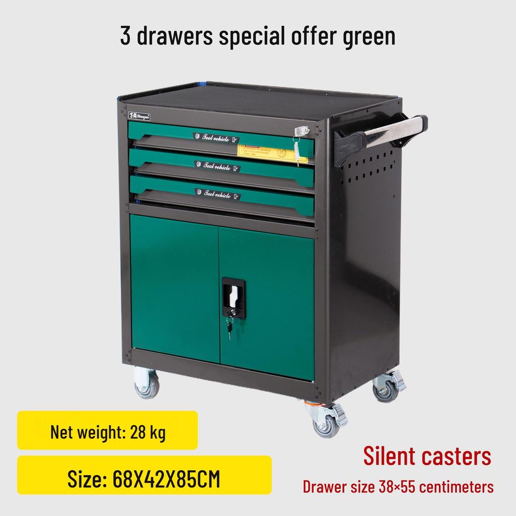 Multi-Layer Thickened Tool Cabinet with Casters for Auto Repair