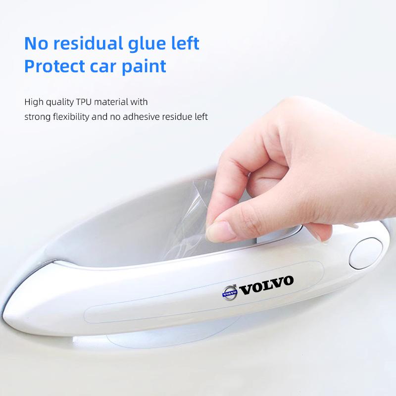 tbhgm5 8Pcs Car Door Handle Protector Stickers Decals For Volvo ES90 EC40 EX40 EM90 XC90 V90 V60 XC60 V40 S80 S60 S90 C40 XC40 V70 XC70