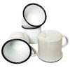 OLOEY Thickened White Enamel Mug