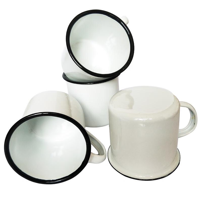 OLOEY Thickened White Enamel Mug