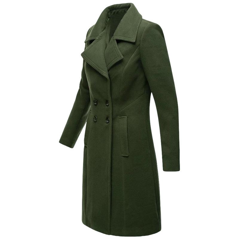 Autumn and Winter Japanese and Korean Long Woolen Women's Casual Coat Double Breasted
