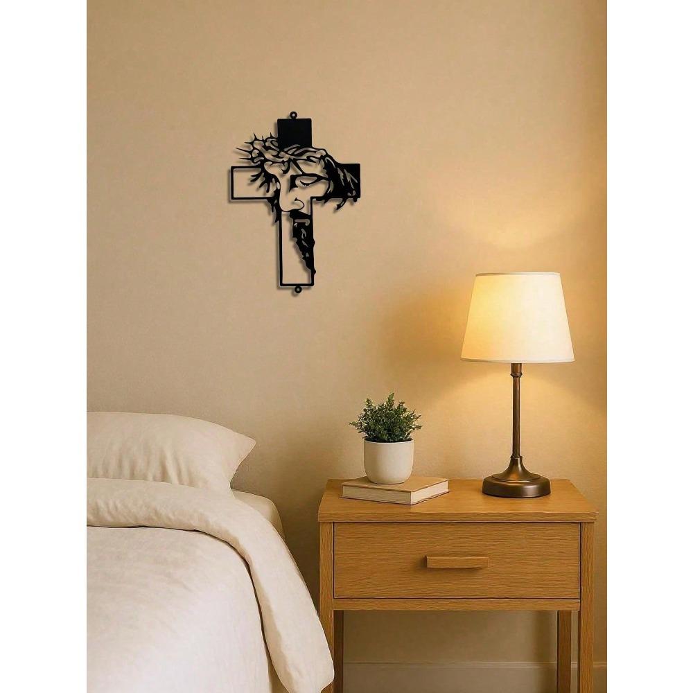 11.8 Inch Metal Cross Wall Decor Jesus Christian Religious Art for Home Indoor Outdoor Garden Hanging Faith Gift Easter Rustic Spiritual