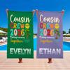 Personalized Crew Beach Towel Custom Name/Logo Oversized Microfiber Towel Summer Gift for Family Reunion, Vacation, Pool Party