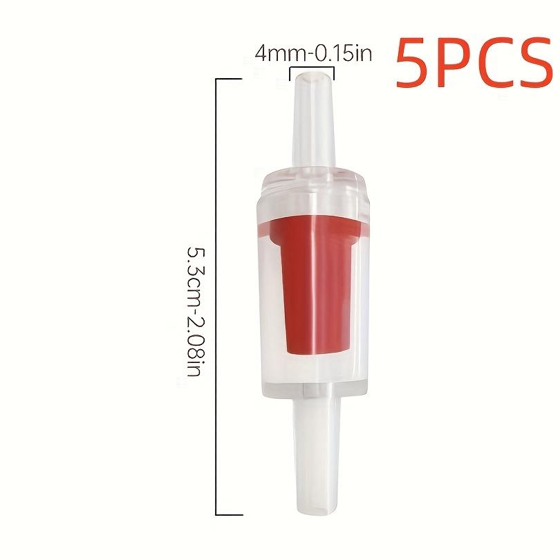 5pcs Clear Plastic Check Valves for Aquarium Air Pumps - One-Way Flow Prevention, Non-Electric PP Material
