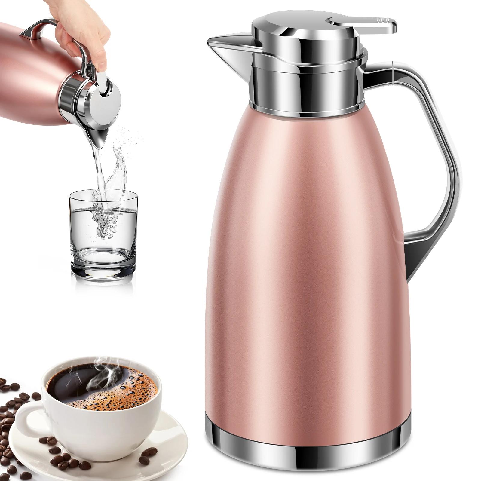 

2.3L Thermal Thermos Stainless Steel Double Wall Insulated Jug Insulated 24 H Vacuum Tea Jug for Coffee Milk Tea Beverage Juice 2.3L