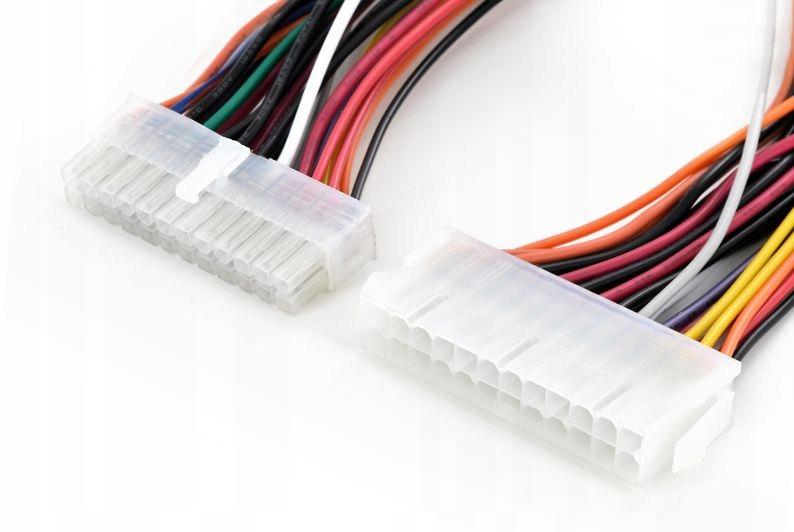 Kabel adapter Akyga AK-CA-09 P1 ATX 24-pin (M) - ATX 24-pin (F)  0,30m