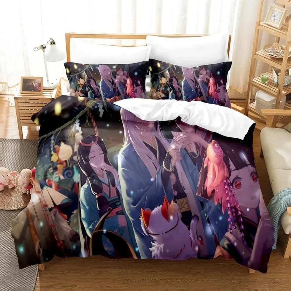 3D Printing Game Kawaii Girls Onmyoji Bedding Set Single Twin Full Queen King Size Bed Set Adult Kid Bedroom Duvet Cover Sets