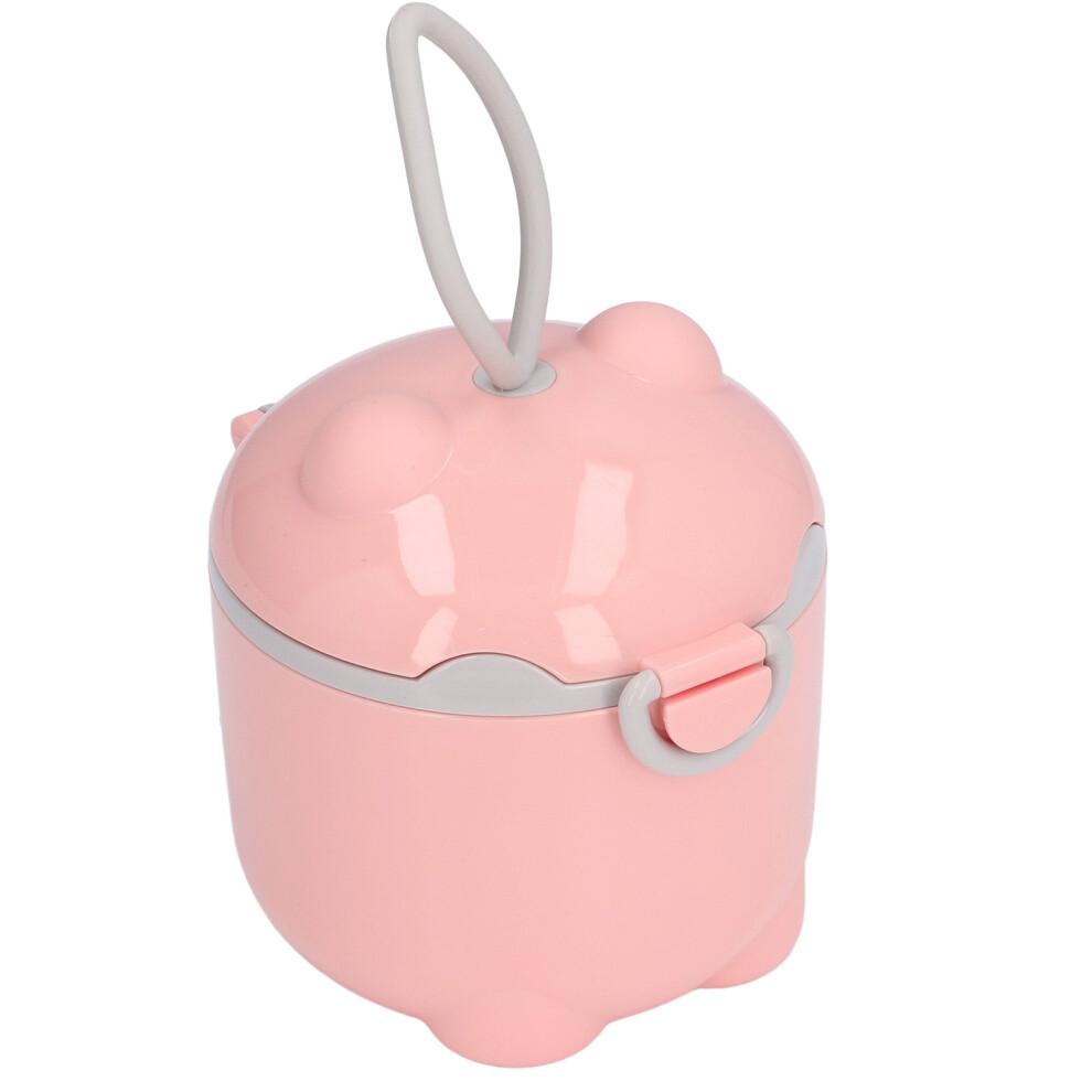 Baby Food Containers Large Pink Safe PP Material Sufficient Capacity Compact Portable Cute Style Powder Dispenser