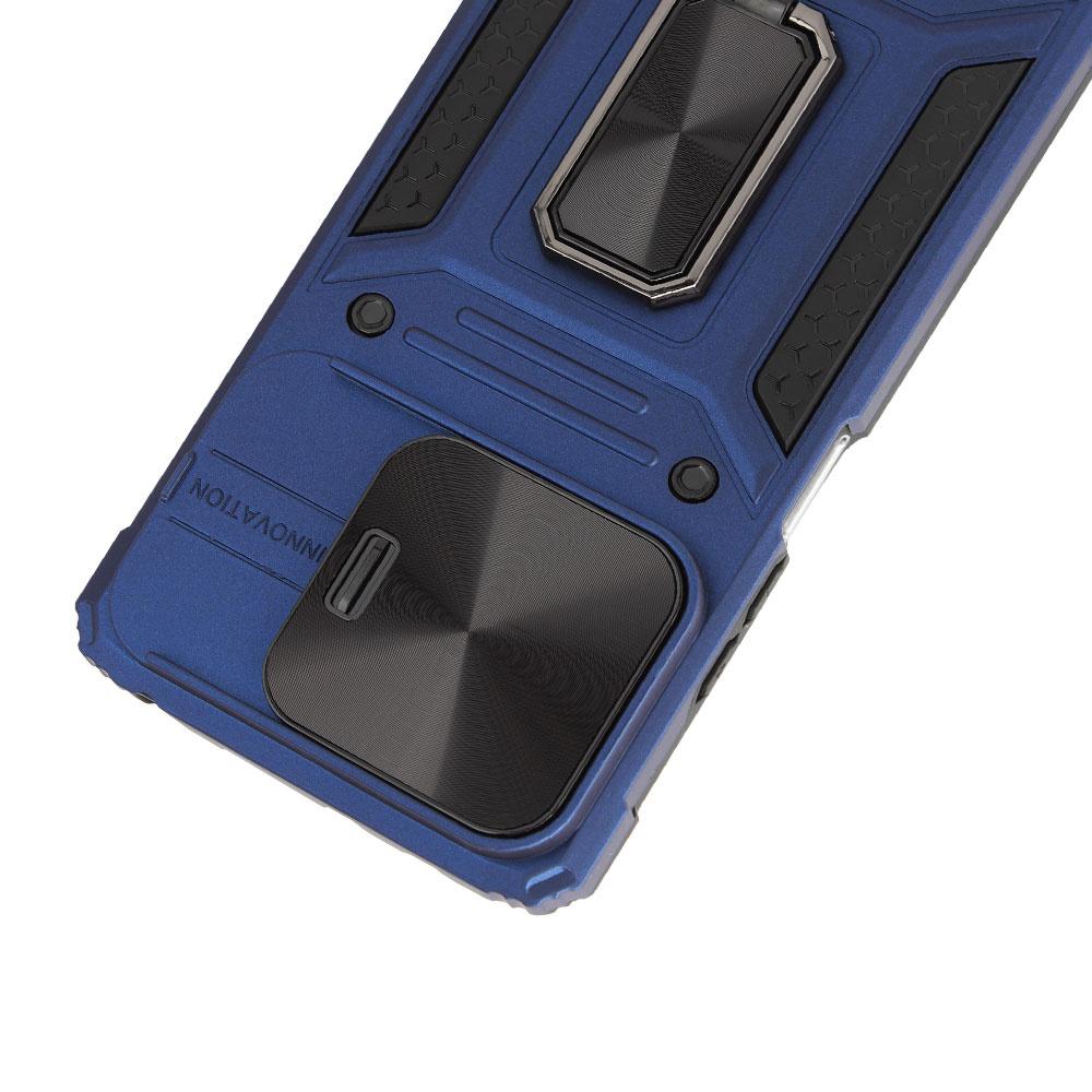 Armored case for Xiaomi Redmi Note 13 5G, CamShield Slide, blue + 9H tempered glass