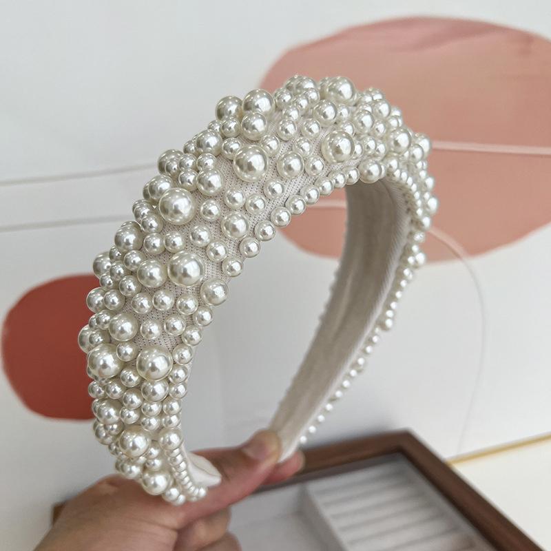 

Роскошные барочные повязки на голову, полностью из пластикового жемчуга, на мягкой подкладке, для женщин, дам, для вечеринки, свадьбы, головной убор, подарок для нее