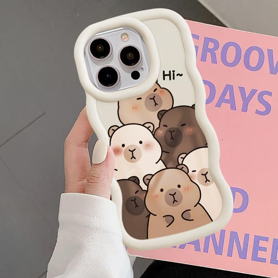 Case for iPhone 11 12 15 Plus 17 Air 14 16 Pro Max 13 XR 8 Soft Phone Cover Capybara Cute