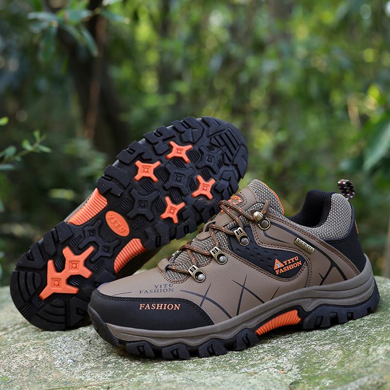 Hiking shoes men's low-top large-size hiking shoes outdoor travel shoes breathable casual non-slip platform shoes sports