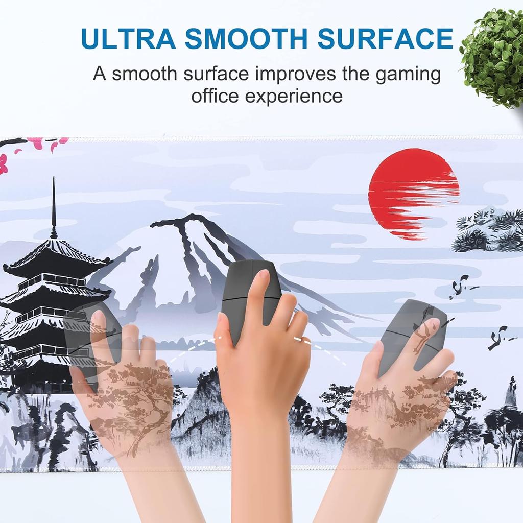 Japanese Cherry Blossom Large Mouse Pad Desk Mat Rubber Keyboard Gaming Mousepad Desk Pad for Computer Laptop Gaming Office Home