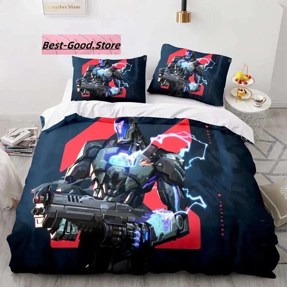 

Gaming Valorant Beding Set Single Twin Ful Quen King-Sized Dimensionsd Dimensions Bed Linen Set Aldult Kid Bedrom Duvetcover Sets 3D Print Anime 037 135*200cm Eu-Single