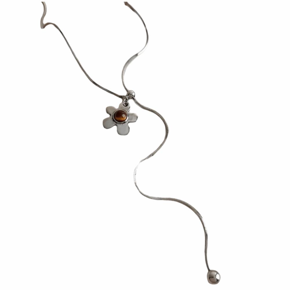 

Adjustable Punk Choker Multi-layered Bohemian Sweater Chain Pendant Necklace Daily Use Flower