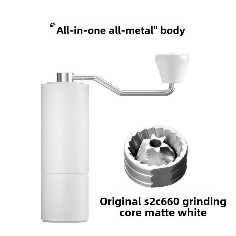 

Ручная кофемолка из нержавеющей стали S2C с коническими жерновами, складной ручкой и регулируемой степенью помола белый