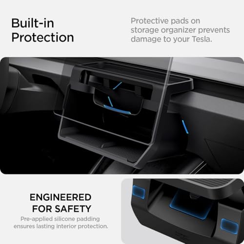 Spigen Tesla Model Y Juniper (2025) and Tesla Model 3 Highland (2025/2024) Under-Screen Storage Organizer, TO227H ACP08373 (Black)