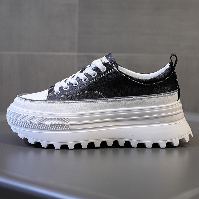 Korean Style Women's Platform Height-Increasing Shoes - 7cm Thick Insole, Versatile Single Lining for Spring/Autumn 2021