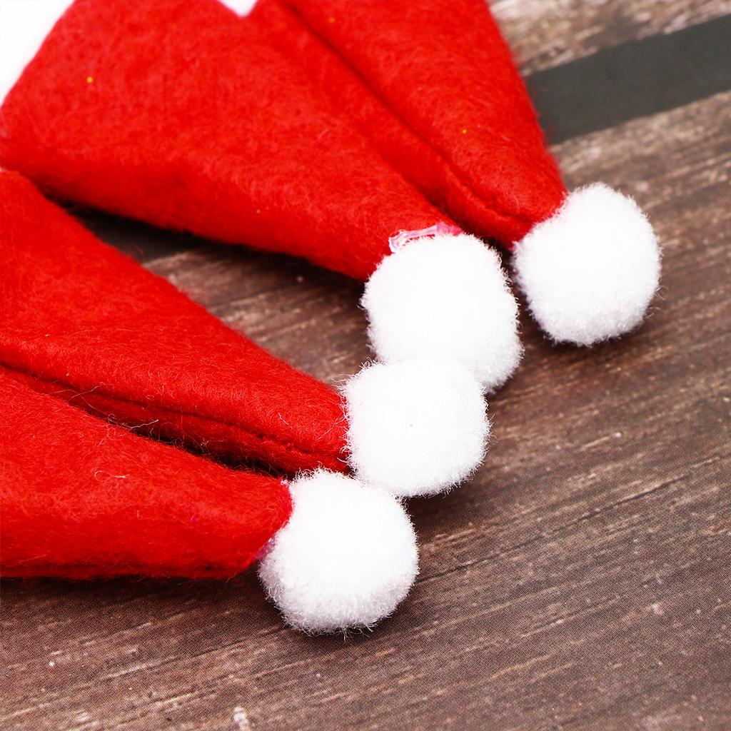 24Pcs Lollipop Hats Mini Christmas Caps Nonwoven Reusable Candy Decor Festive Holiday Party Favors Home Decoration