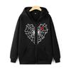Y2K Spider Web Print Zipper Hoodie: Retro Street Fashion Harajuku Style Jacket