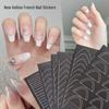 V-Shaped Dual-Purpose French Nail Art Stickers with Hollow Design