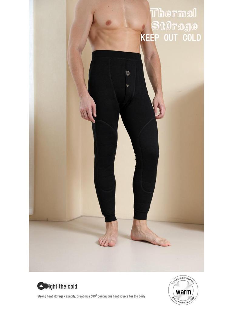 Men's High Waist Extra Thick Thermal Wool Pants with Fleece Lining for Winter