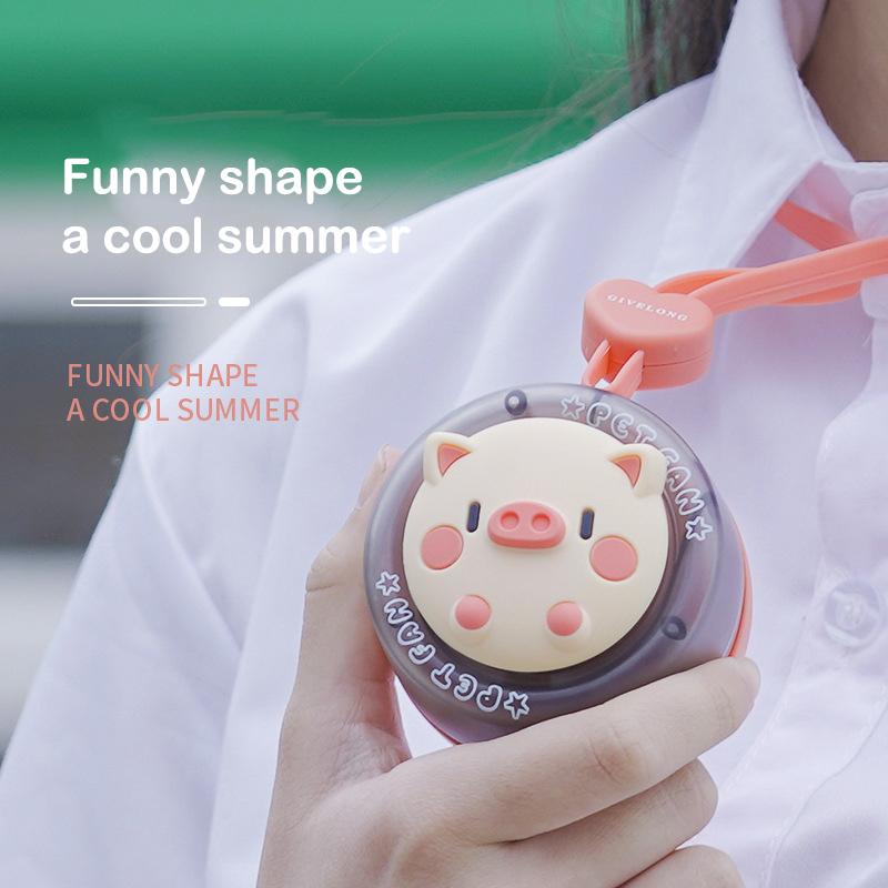 

Симпатичные висячие вентиляторы на шею для домашних животных, детский бесшумный портативный вентилятор для зарядки, летний