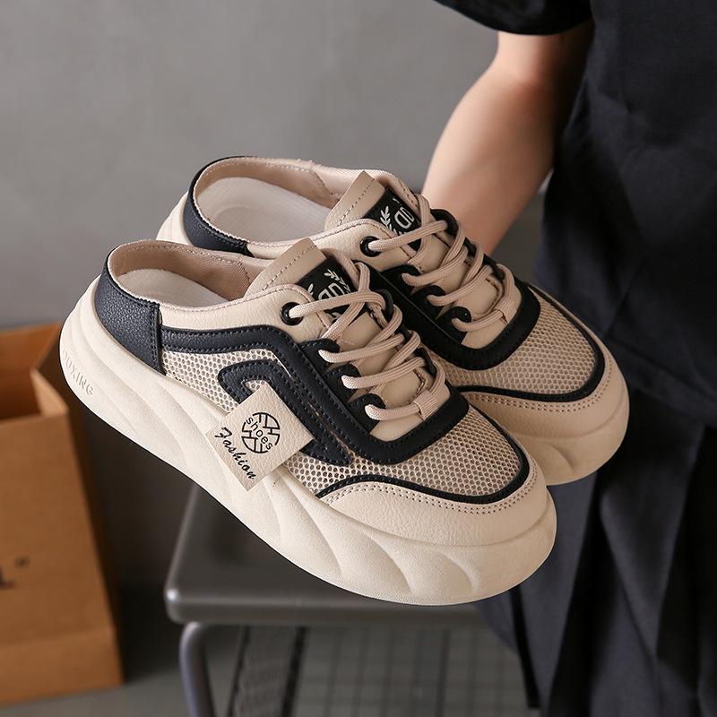 Małe białe buty damskie letnie nowości grube podeszwy codzienne damskie buty siateczkowe oddychające półpantofle trendy
