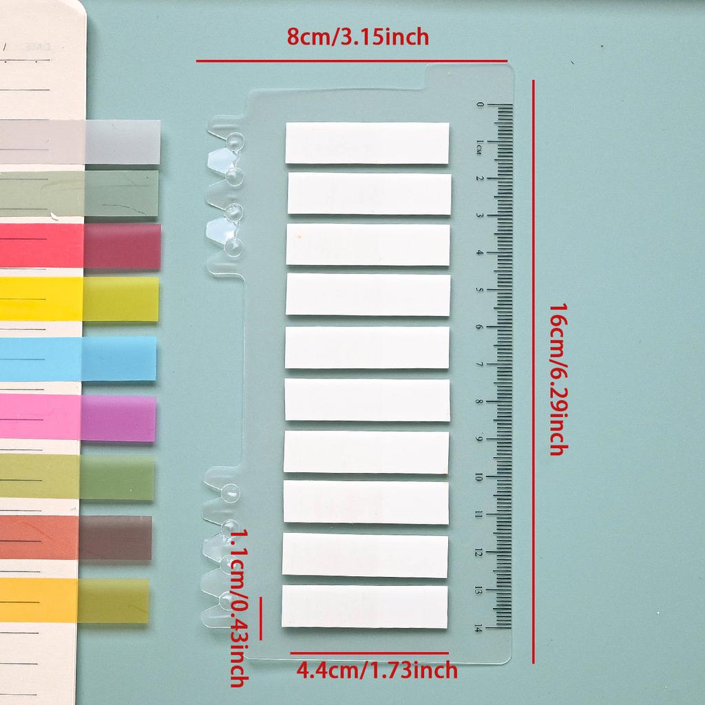 200-3200Sheets Waterproof Sticky Notes, Monochromatic, Plastic Memo Pad with Ruler for School, Office, Student Stationery