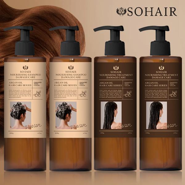 SOHAIR Nourishing Shampoo Damage Care 1000ml x 2 + Treatment 1000ml x 2