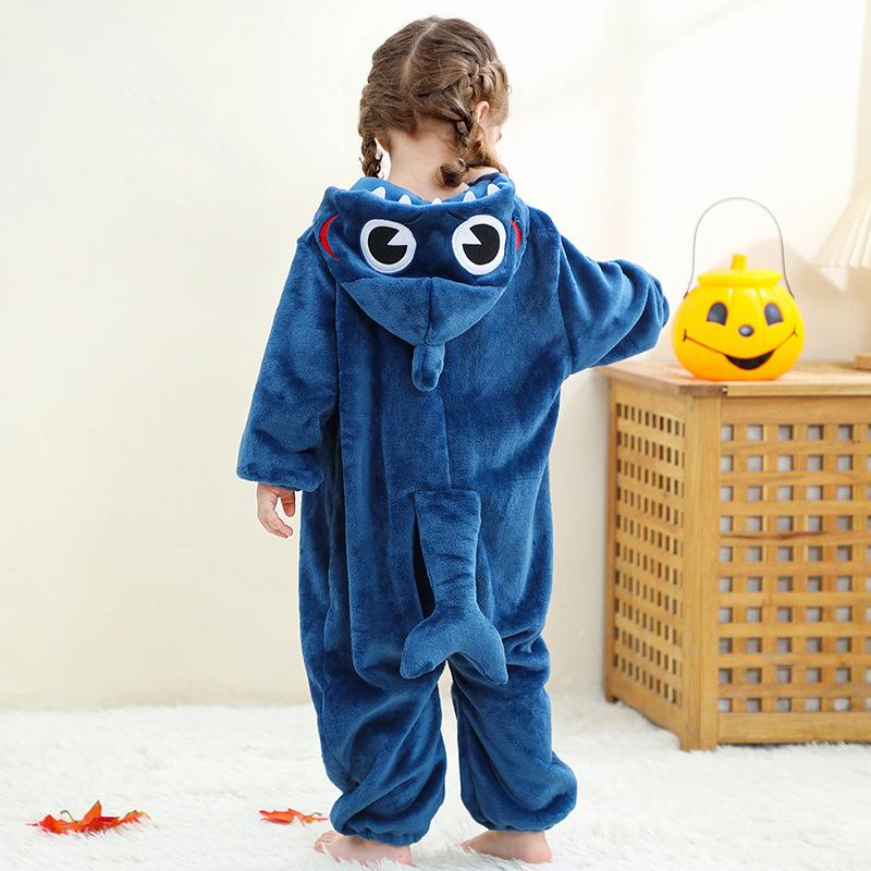 Dziecięcy kombinezon strój na Halloween piżama świąteczna polarowy strój ciepłe stroje świąteczne dla chłopców i dziewczynek przytulny świąteczny strój