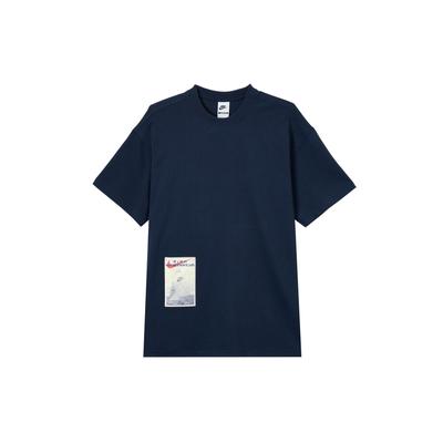 Casual T-shirt met korte mouwen, simpele ronde hals, voor heren, Tops HQ9253451