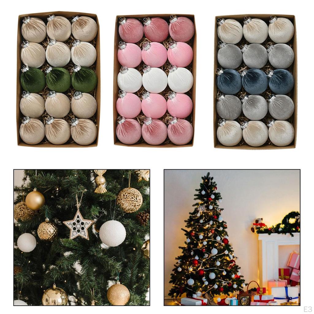 15 Pieces Christmas Ball Ornaments Xmas Decor 8cm Decorative Hanging Baubles for Yard Celebration