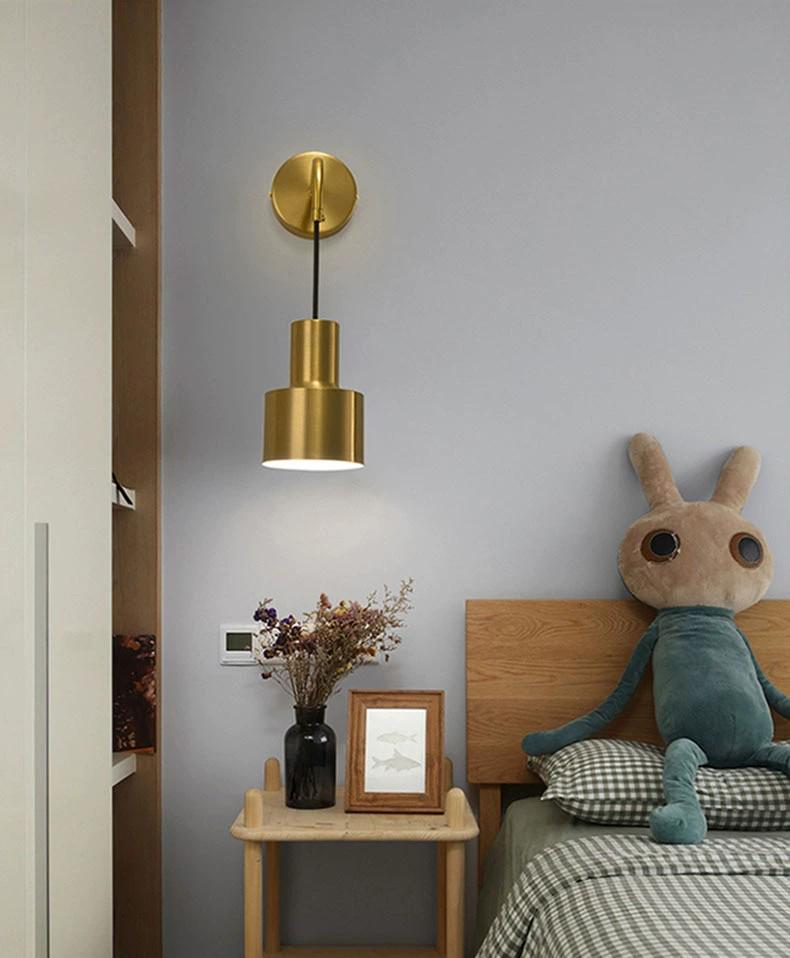 Nordic Minimalist Metal Wall Lamp for Bedroom, Living Room, and Hotel Rooms