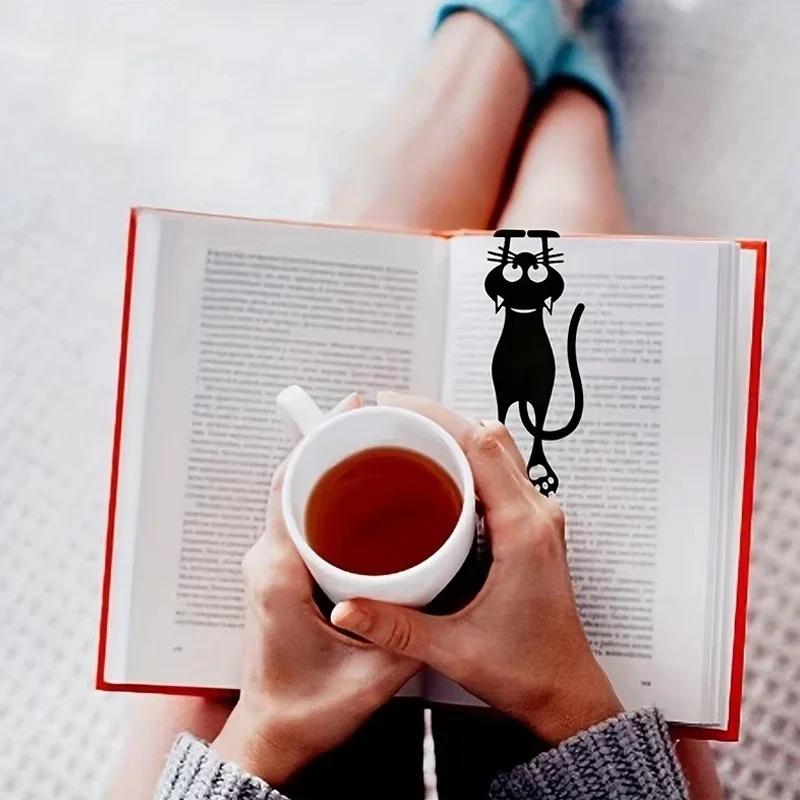 1-5PCS Black Cat Bookmarks for Books 3D Plastic Stereo Animal Book Mark for Student Teacher's Gifts Creative Stationery 2025