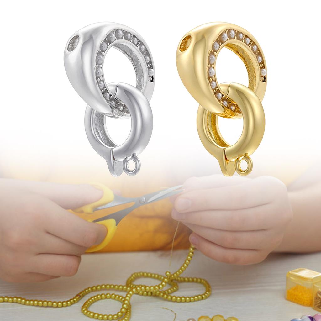 Elegant Cubic Zirconia Clasp Portable for Pearls Enhancing Push Connectors Jewelry Accessory for Bracelets Necklacer